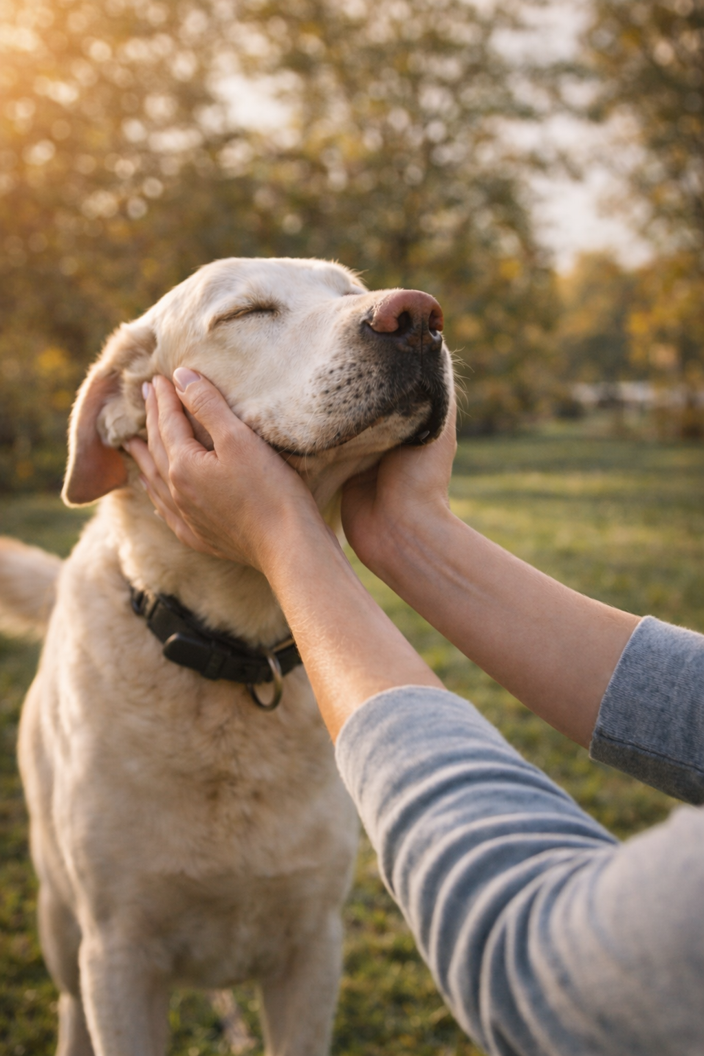 Pies biegający po łące