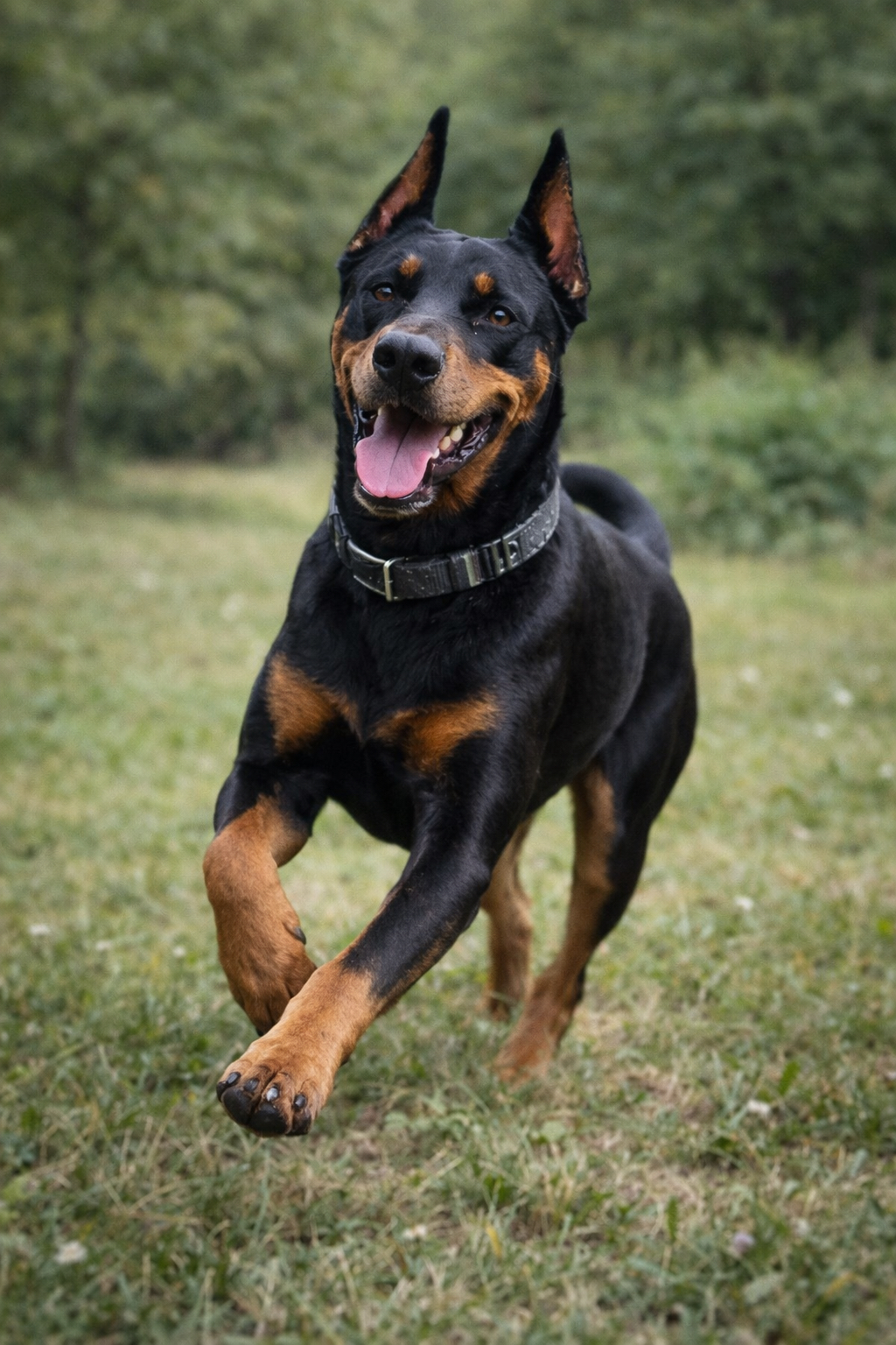 Doberman na trawie